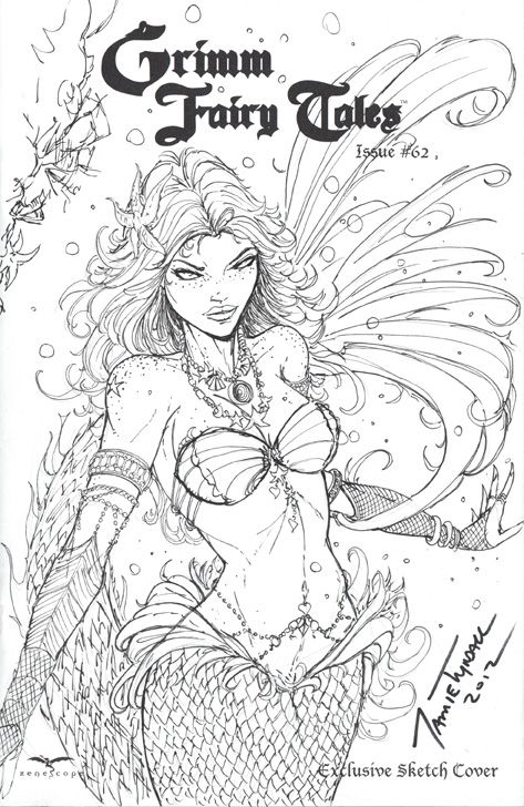 Little mermaid sketch cover grimm fairy tales by jamietyndall on deviantart mermaid coloring pages mermaid sketch fairy coloring pages
