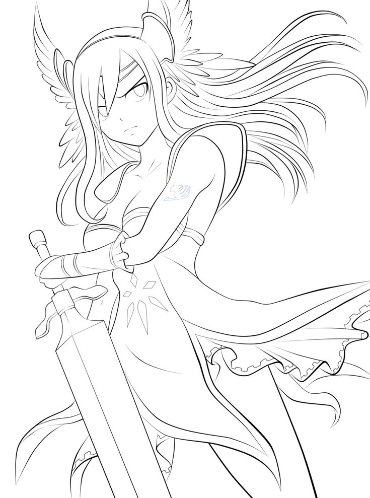 Fairy tail drawing adult coloring designs cute coloring pages