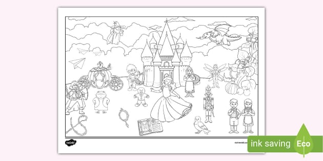 Fairy tale montage louring page fairytale louring