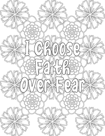 Premium vector positive affirmation coloring sheet floral coloring pages for mindfulness and stressfree for kids