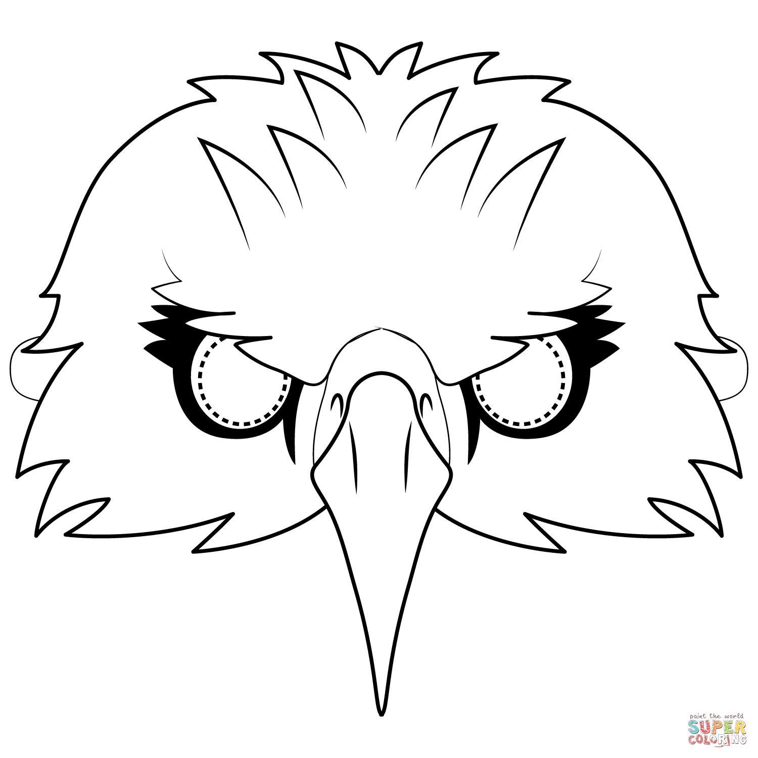 Eagle mask coloring page free printable coloring pages
