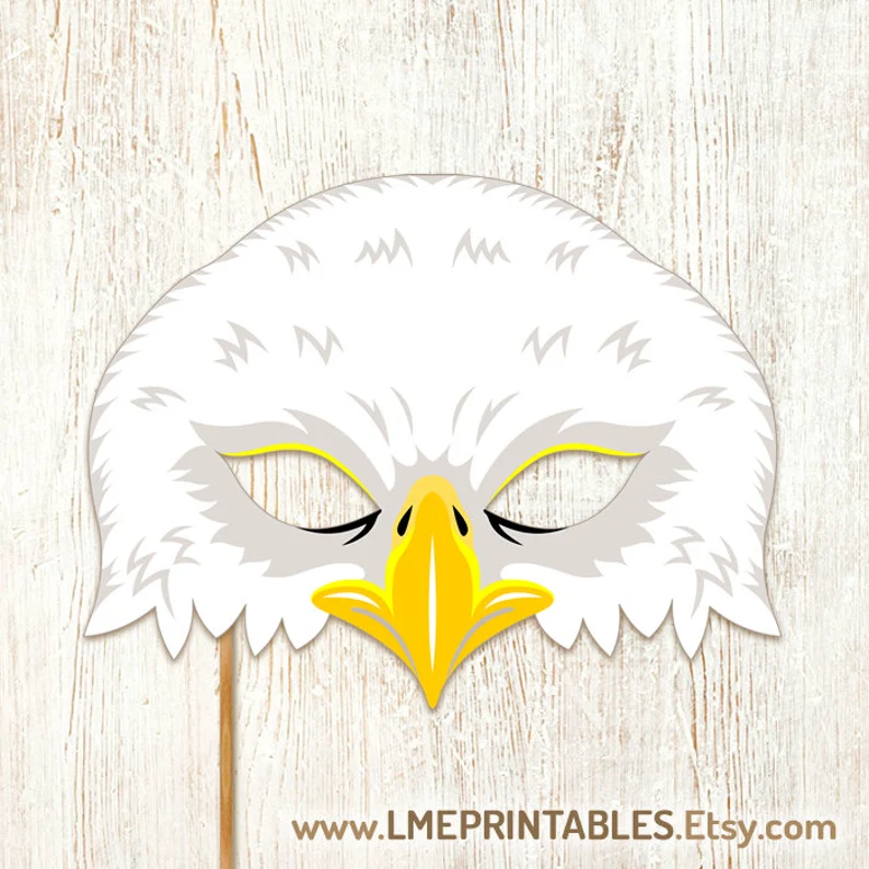 Bald eagle mask printable halloween falcon paper costume