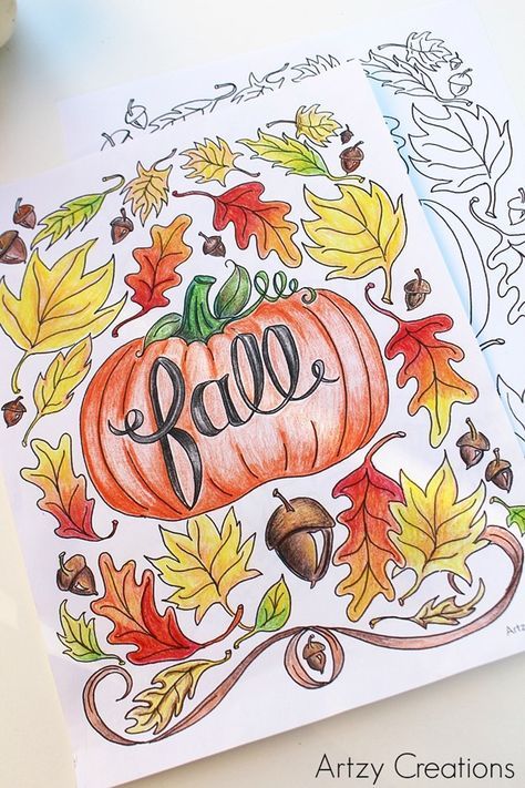 Fall coloring pages for adults free printables