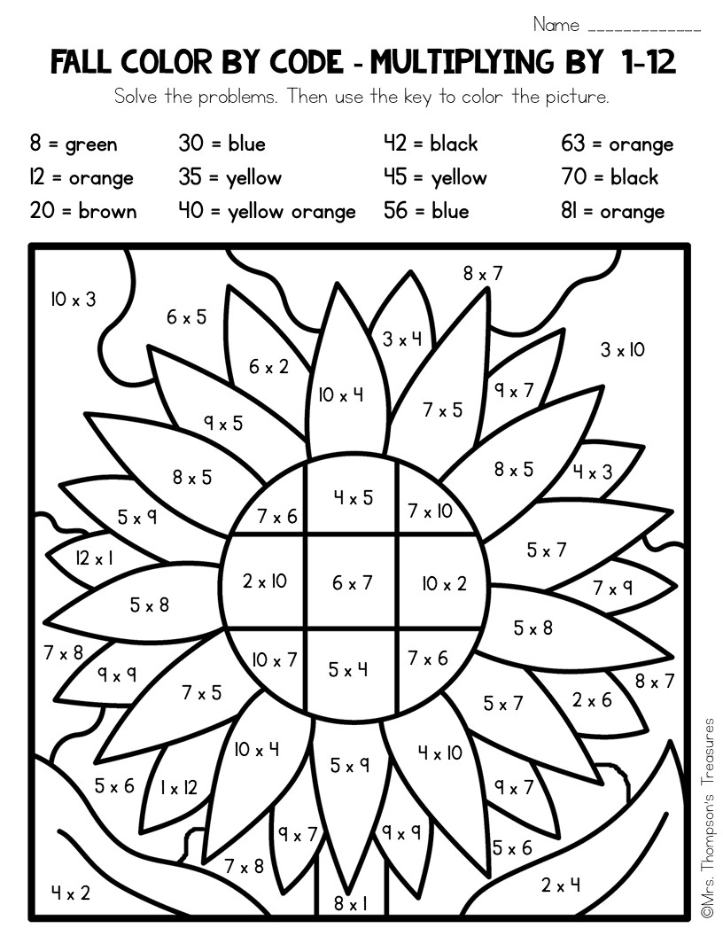 Fall multiplication color by code