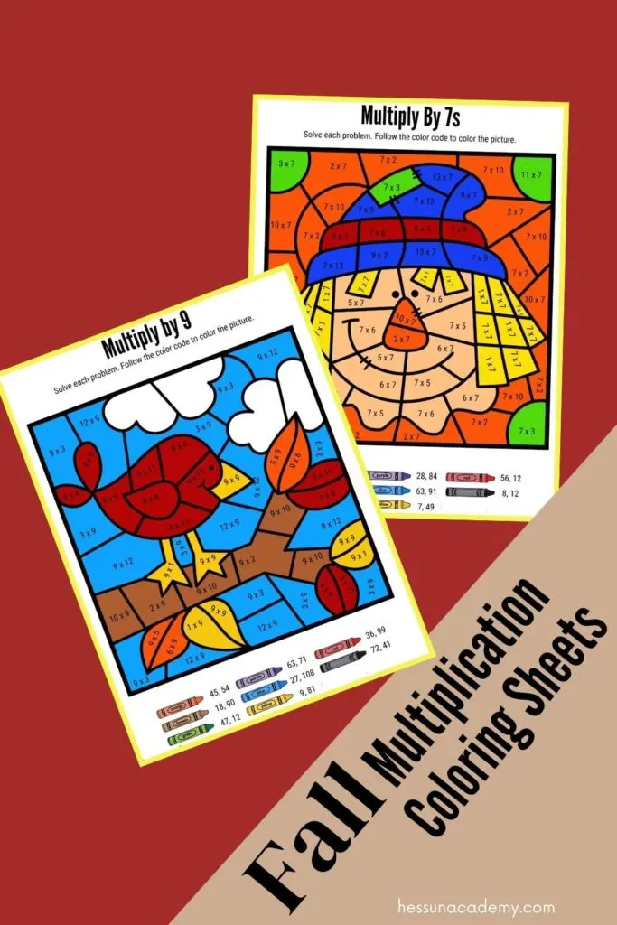 Free fall multiplication color by number worksheets because math should be fun