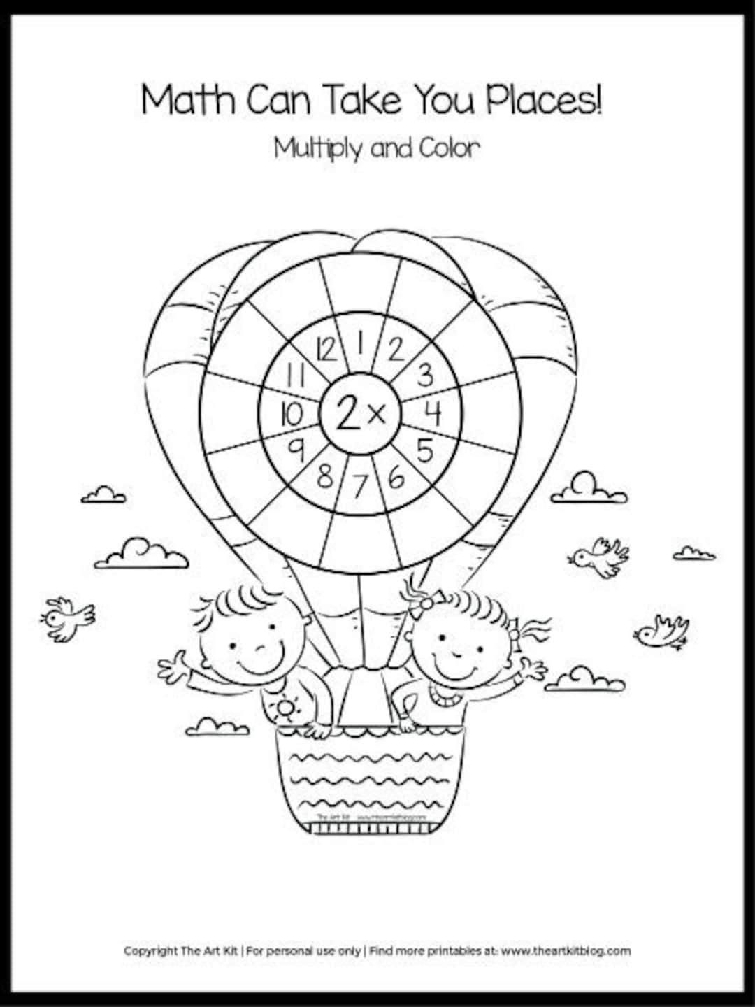 Multiplication coloring pages worksheets