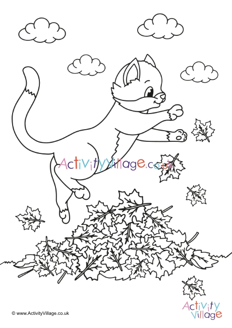 Autumn cat louring page
