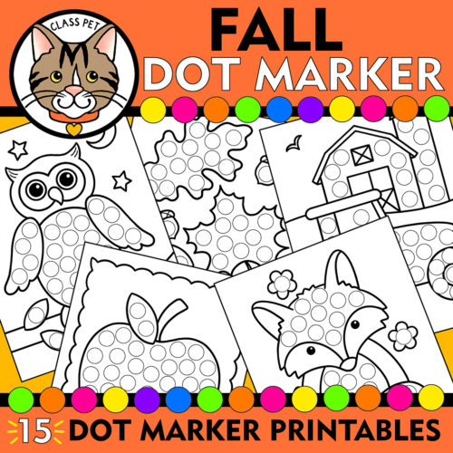 Fall dot marker coloring pages fall do a dot printable fall fine motor coloring pages made by teachers