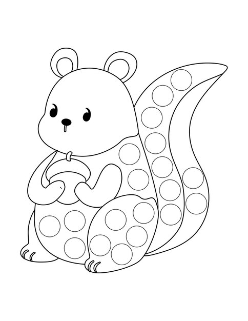 Premium vector autumn dot markers coloring pages for kids