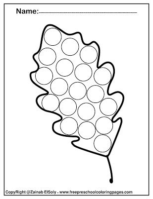Free autumn leaves fall do a dot marker coloring pages dot marker activities dot markers do a dot