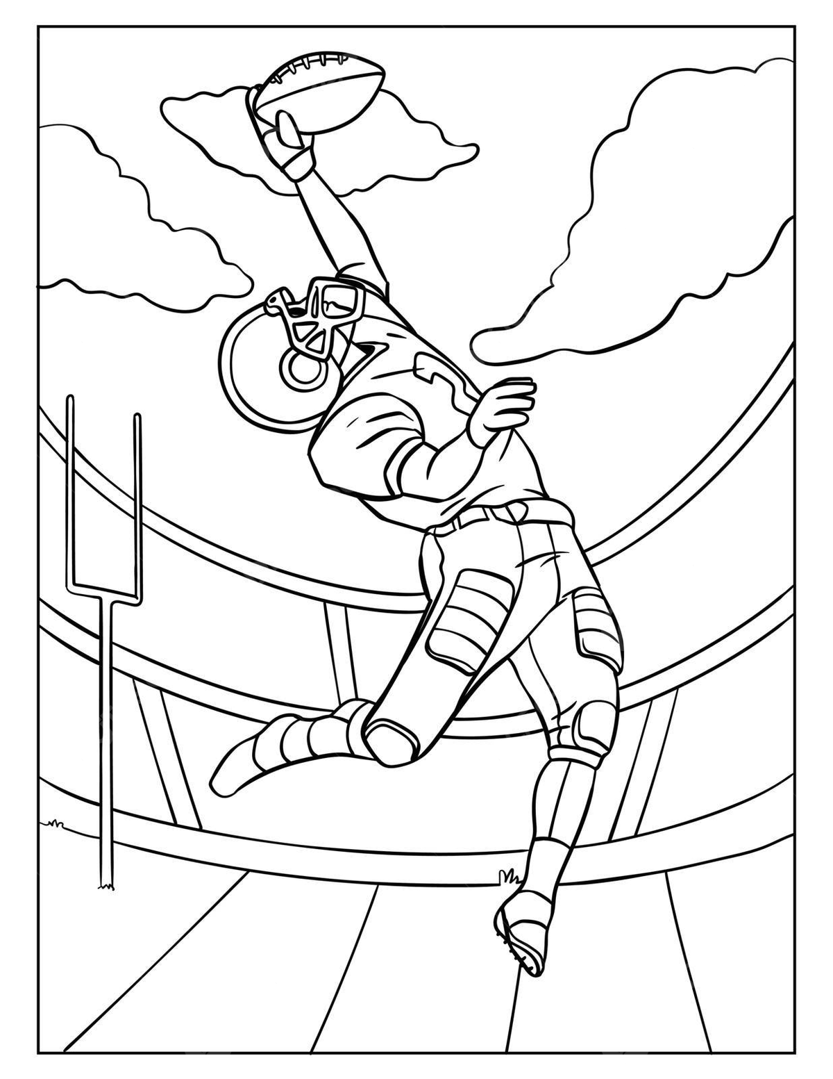 American football coloring page for kids outline illustration recreation vector football drawing rat drawing ring drawing png and vector with transparent background for free download