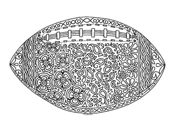 Football zentangle coloring page by pamela kennedy tpt