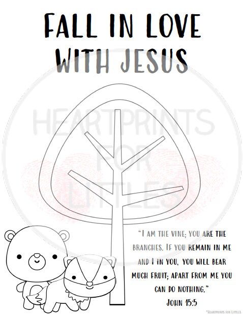 Fall in love with jesus crafts for kids fall christian crafts finger painting keepsakes sunday school crafts homeschool crafts instant download