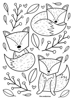 Fox coloring page by mrs arnolds art room tpt