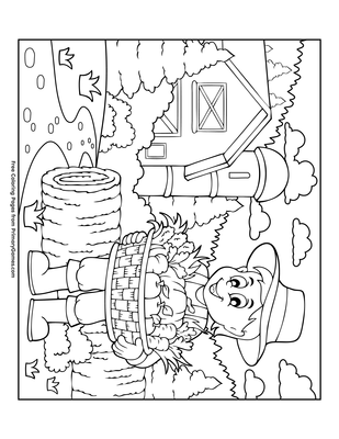 Farmer and the fall harvest coloring page â free printable pdf from