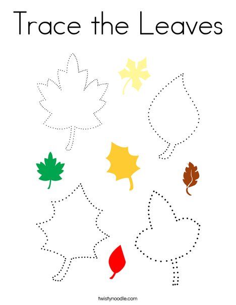 Trace the leaves coloring page preschool crafts fall fall preschool activities leaf coloring page
