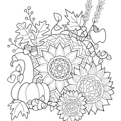 Autumn mandala coloring page m