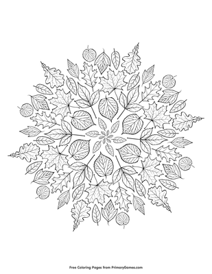 Leaves mandala coloring page â free printable pdf from