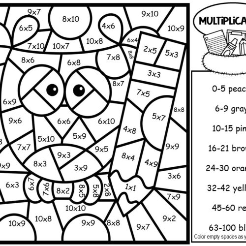 Back to school color by number multiplication facts practice made by teachers