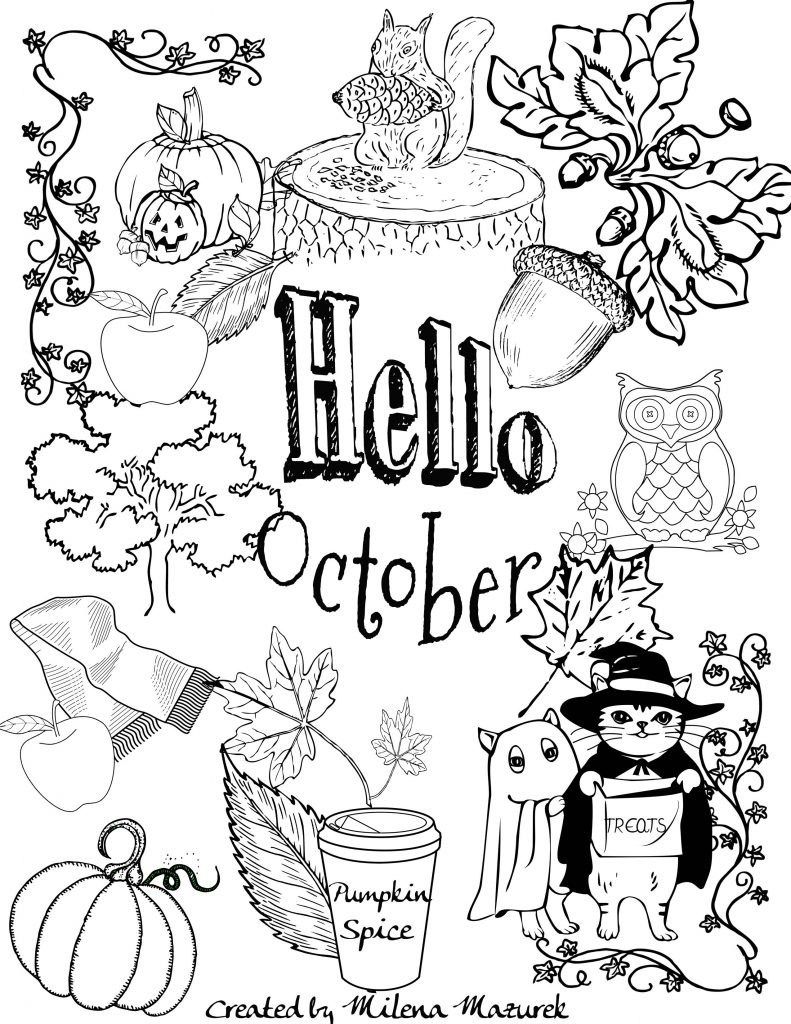 October coloring pages free hello october coloring page download and print