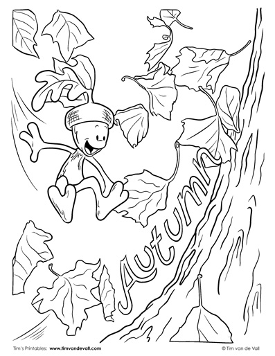 Autumn coloring page â tims printables