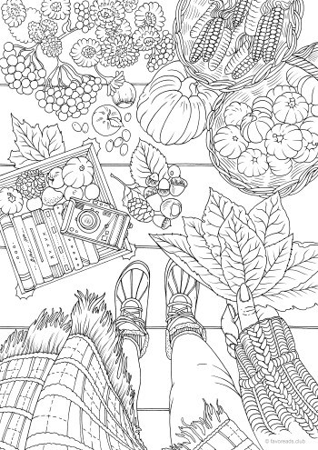 Autumn scene â favoreads coloring club