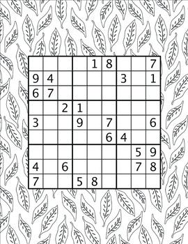 Fall sudoku dautomne by aquastephie tpt