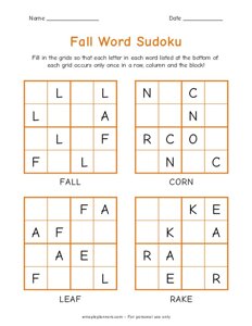 Printable sudoku for kids