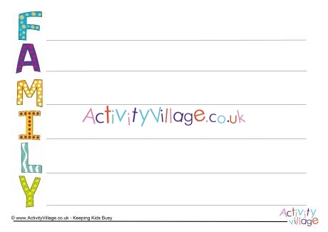 Family acrostic poem printable