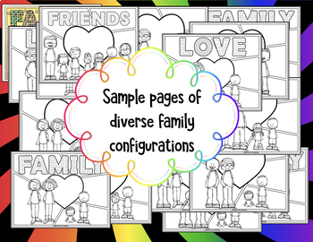 Pop art family portraits with coloring pages and acrostic poetry