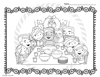Family at christmas coloring book by moonlight crafter by bridget