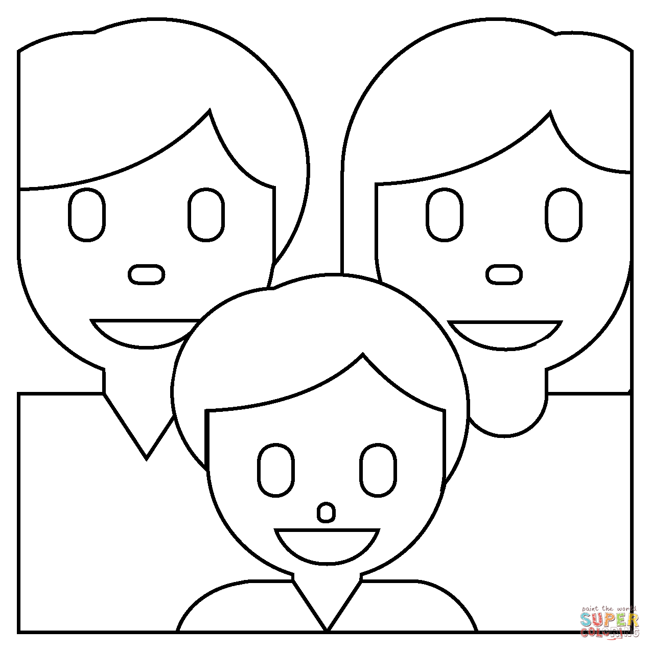 Family man woman and boy emoji coloring page free printable coloring pages