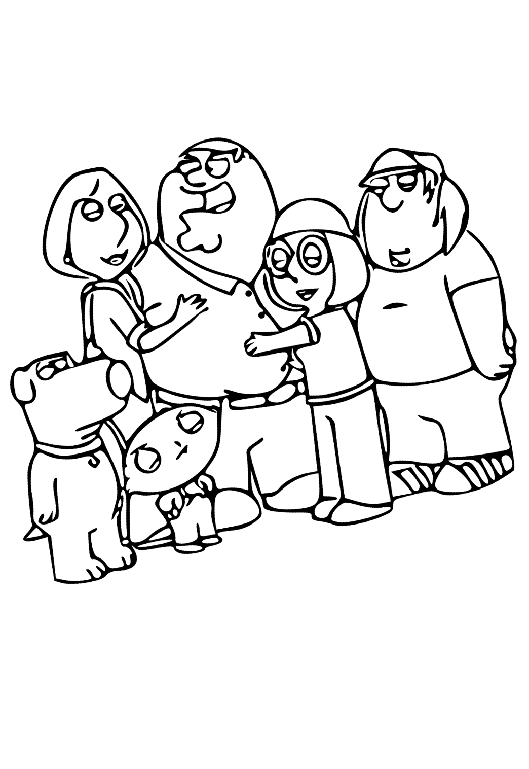 Free printable family guy family coloring page for adults and kids