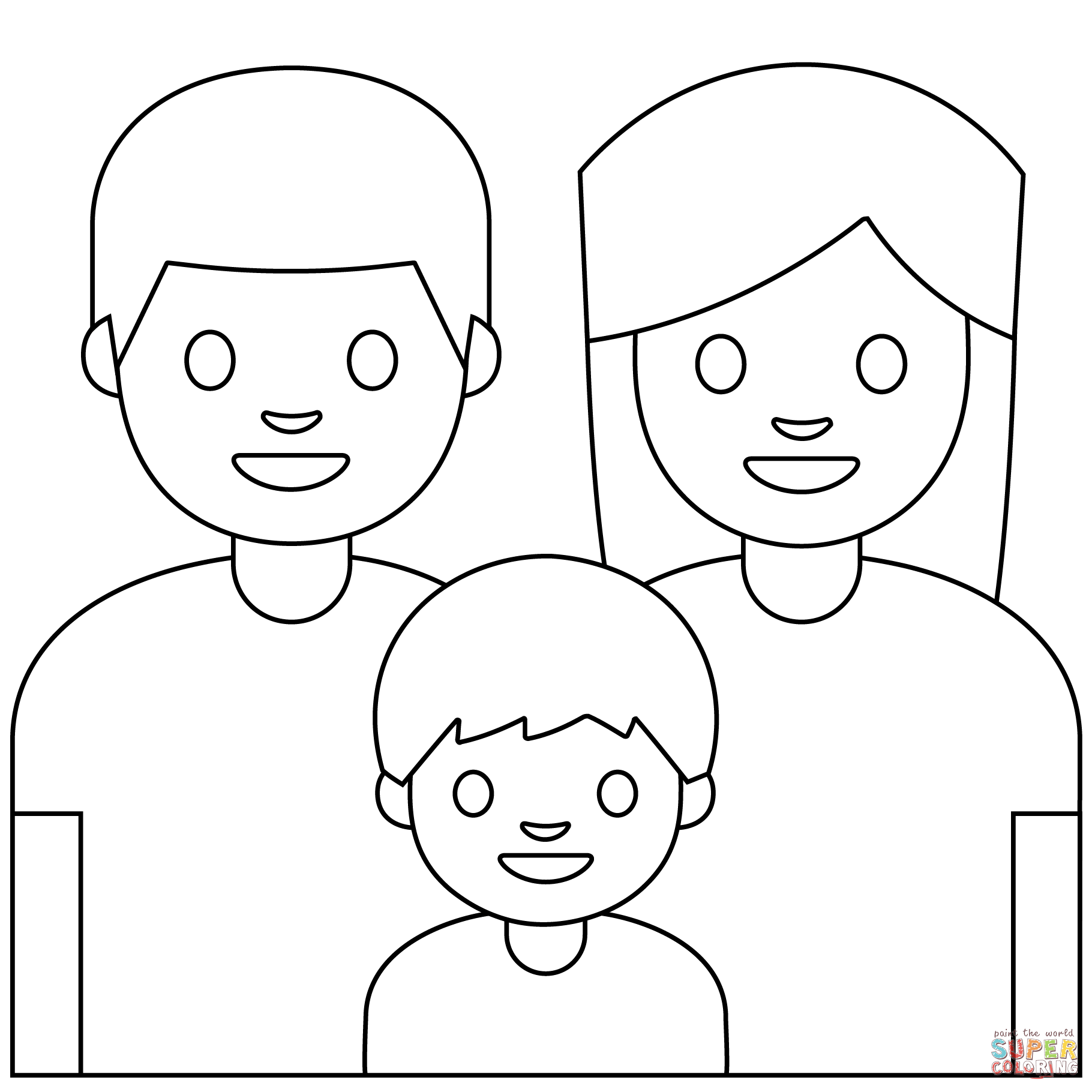 Family emoji coloring page free printable coloring pages