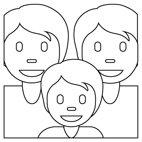 Family emoji coloring page free printable coloring pages