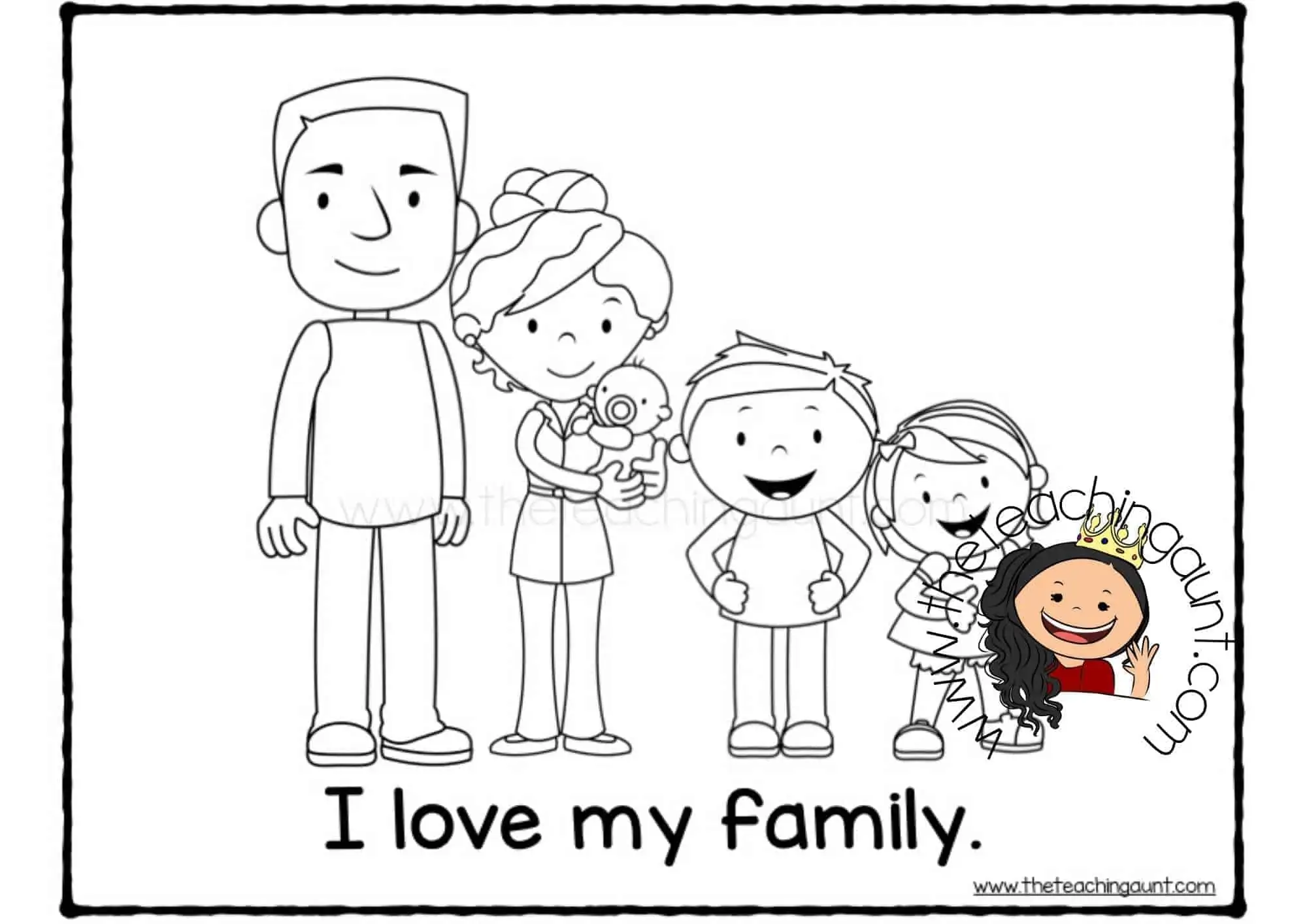 Free family members coloring pages