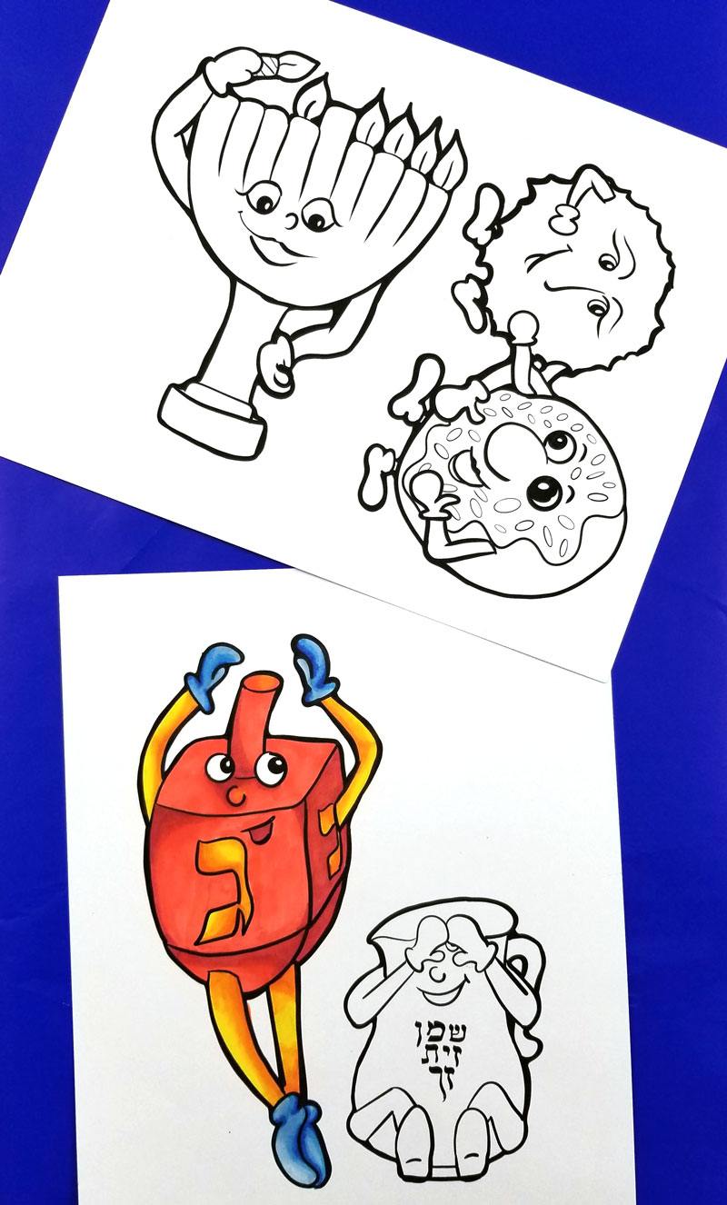 Chanukah puppets coloring pages