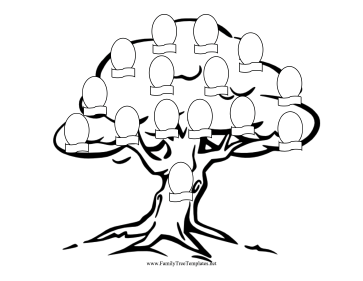 Family tree coloring page template