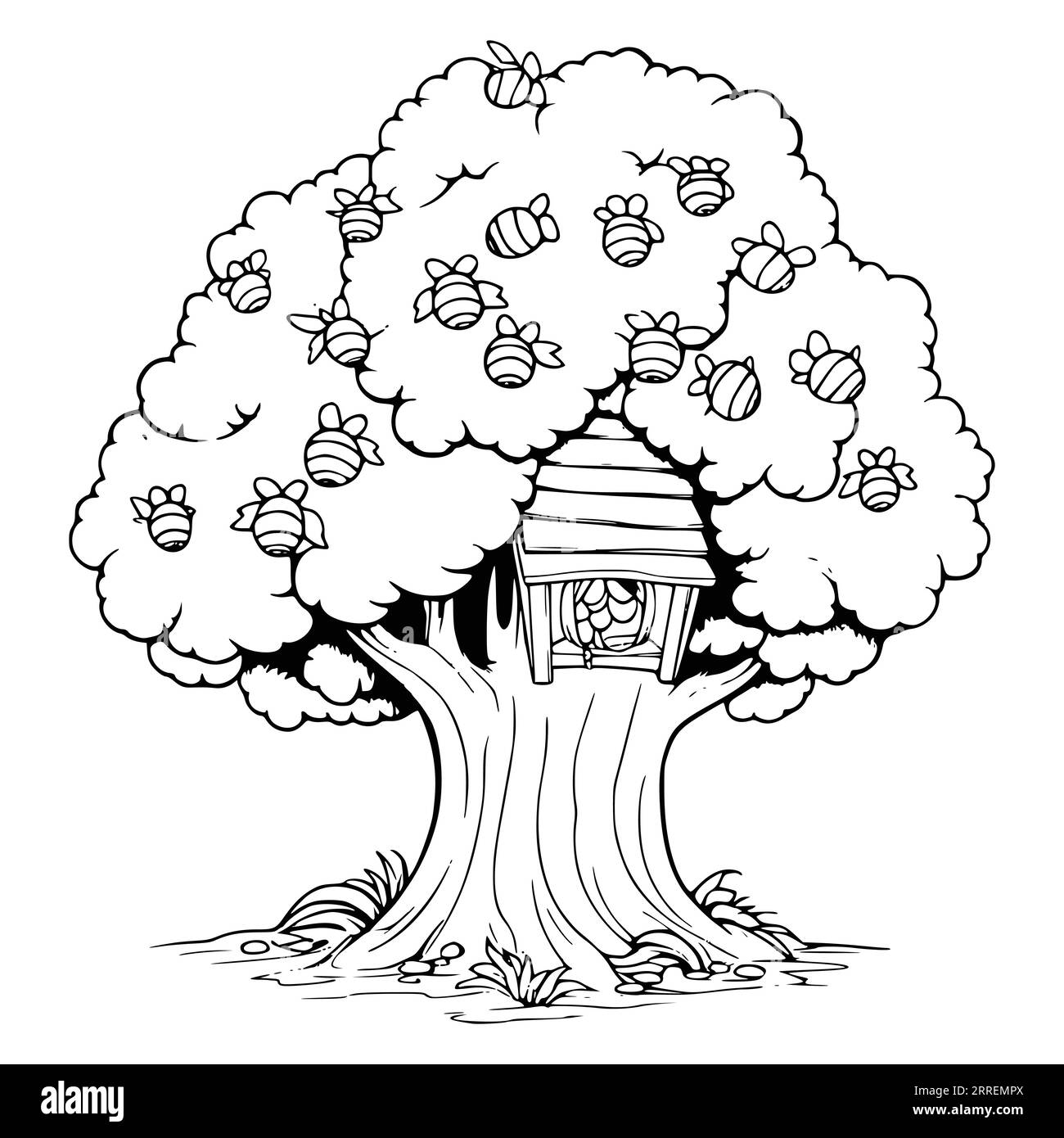 Family tree coloring page hi