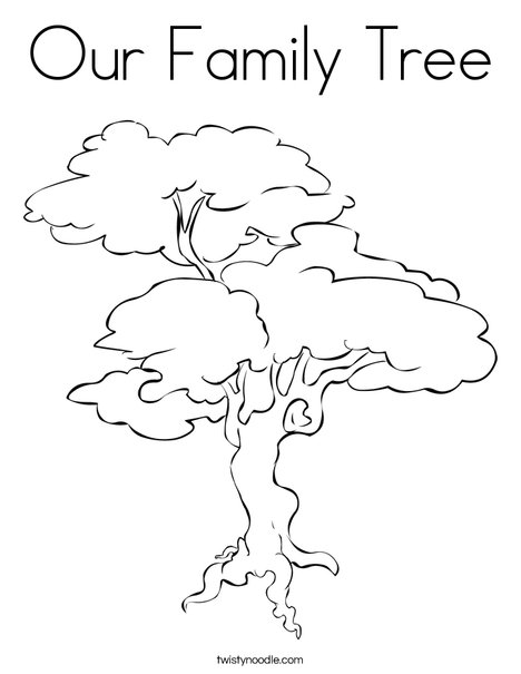 Our family tree coloring page