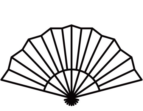 Japanese fan coloring page japanese tattoo fan drawing fan tattoo