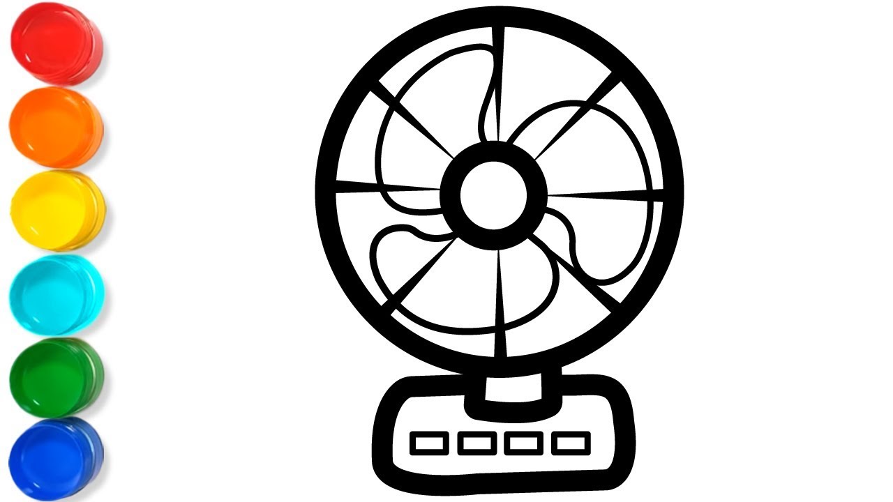 Glitter step by step electric fan drawing and coloring pages for kids toddlers ð kids colors tv