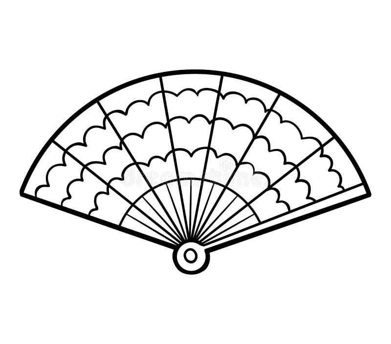 Coloring book cartoon accessories fan stock vector