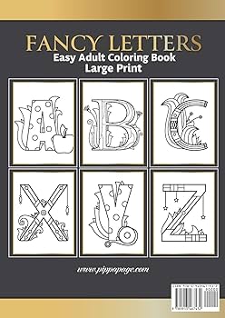 Large print easy adult loring fancy letters simple relaxing calligraphy alphabet letters the perfect loring mpanion for seniors beginners anyone who enjoys easy loring page pippa books