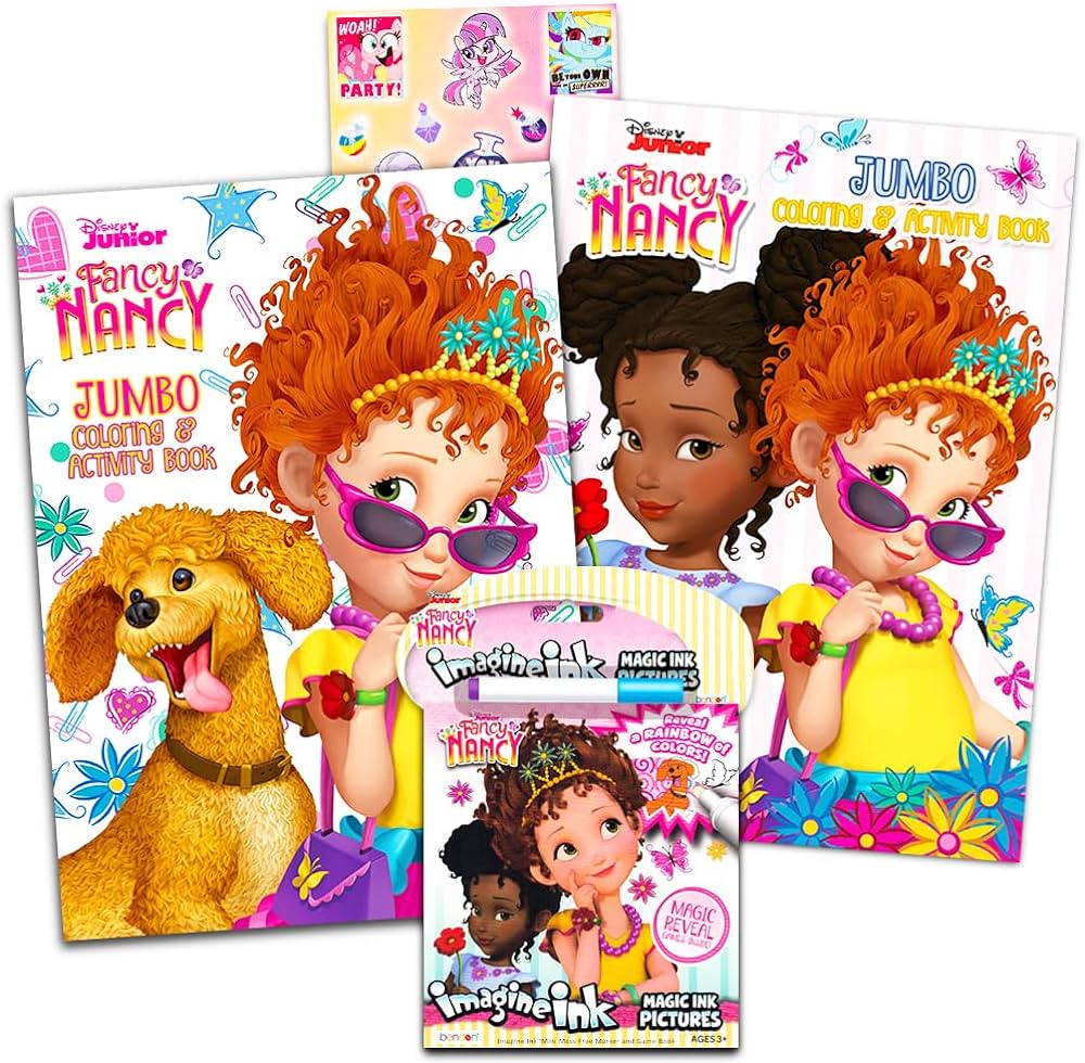 Disney fancy nancy coloring book bundle fancy nancy books pages total with jewel stickers and more fancy nancy party pack toys games