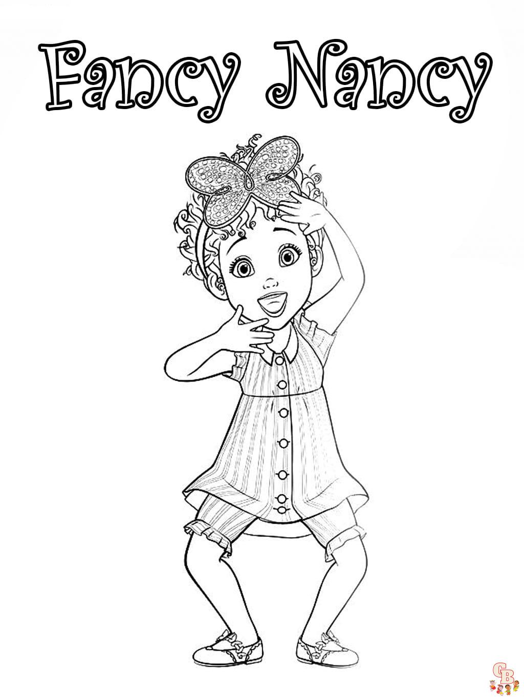 Free printable fancy nancy coloring pages for kids
