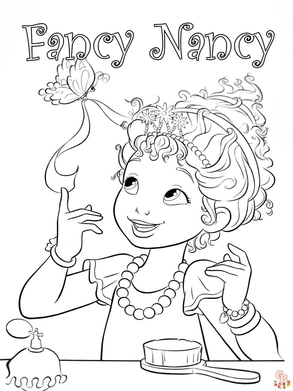 Free printable fancy nancy coloring pages for kids