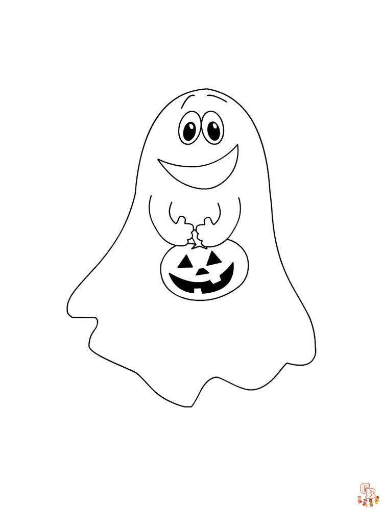 Fun and frightening ghost coloring pages for kids