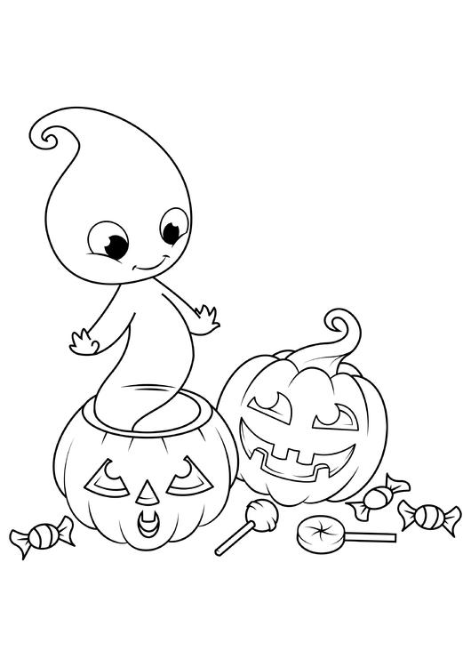 Dibujo para colorear fantasma de halloween