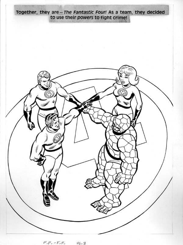 Fantastic four coloring book page splash